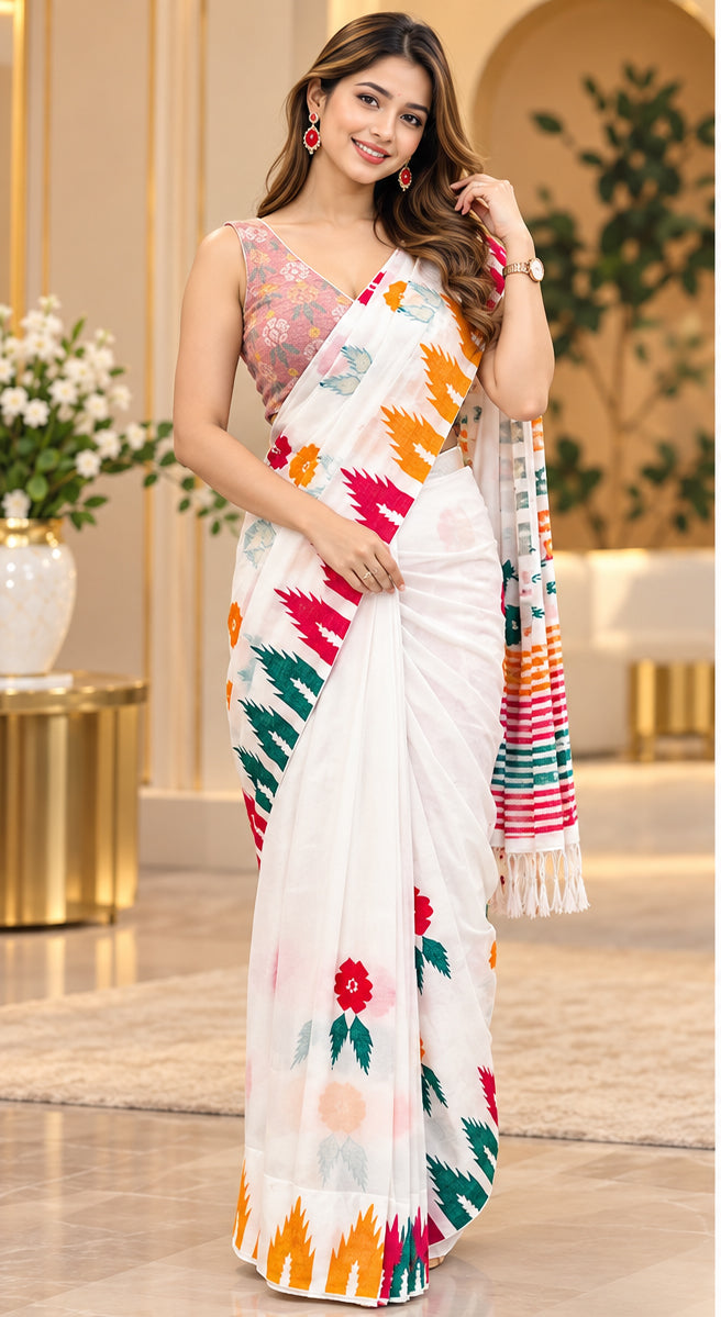 Premium Embroidery Dhaka Saree | 5 Colors